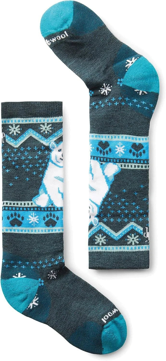 Smartwool Unisex Kids Wintersport Full Cushion Polar Bear Pattern Over-the-calf Socks (Toddler/Little Kid/Big Kid)