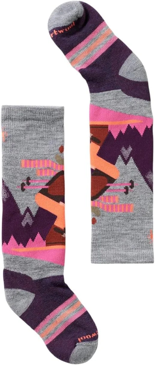 Smartwool Unisex Kids Full Cushion Mountain Moose Pattern Over The Calf Socks (Toddler/Little Kid/Big Kid)