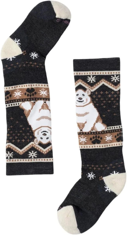 Smartwool Unisex Kids Wintersport Full Cushion Polar Bear Pattern Over-the-calf Socks (Toddler/Little Kid/Big Kid)