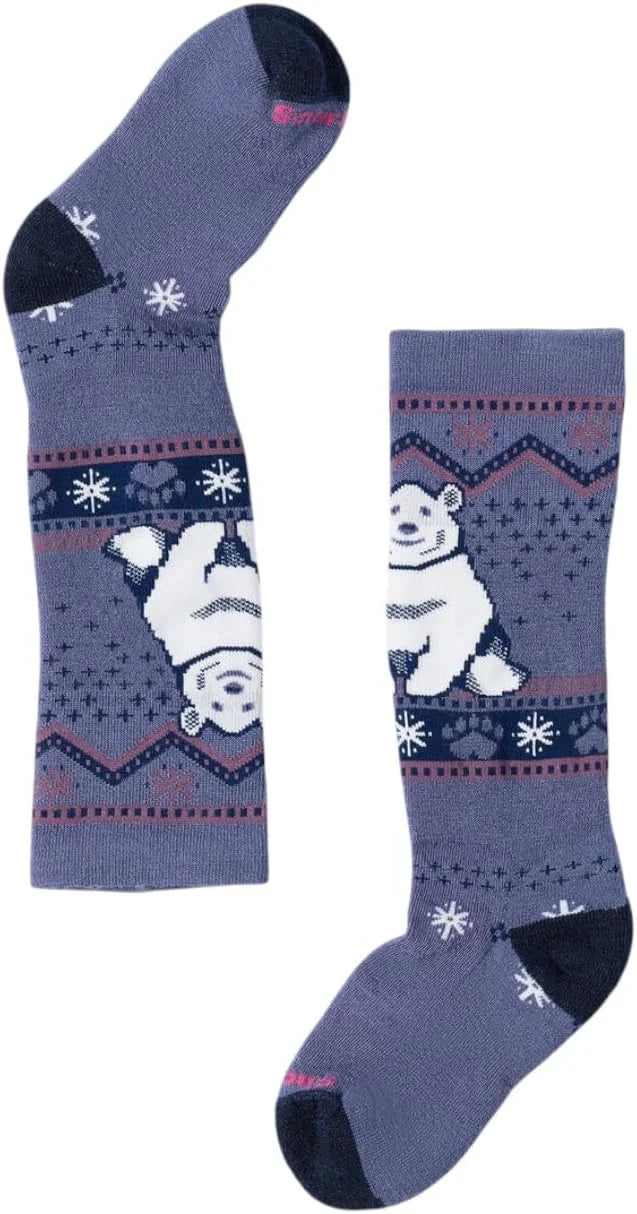 Smartwool Unisex Kids Wintersport Full Cushion Polar Bear Pattern Over-the-calf Socks (Toddler/Little Kid/Big Kid)