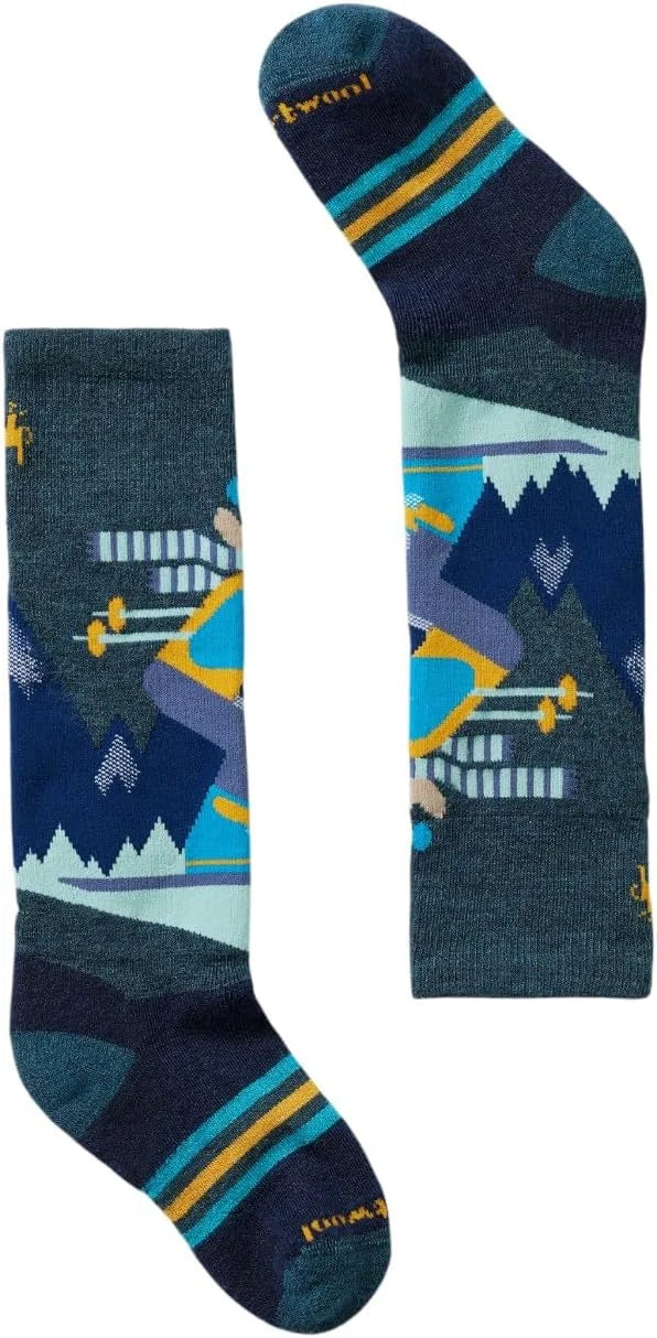 Smartwool Unisex Kids Full Cushion Mountain Moose Pattern Over The Calf Socks (Toddler/Little Kid/Big Kid)